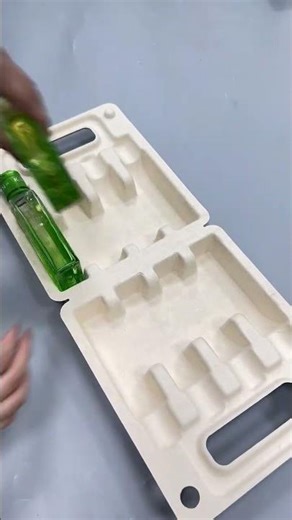 Four Bottle Wine Box Bamboo Wet Press Molded Pulp Packaging