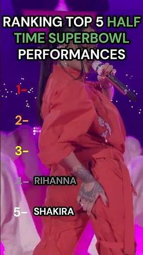 Ranking the TOP 5 Super Bowl Halftime Performances of All Time! 🏈🔥 #superbowl #halftimeshow #pop