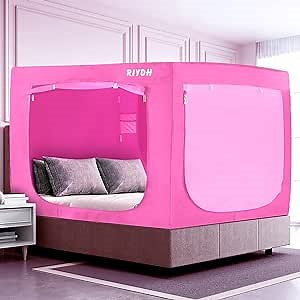 Bed Tent Twin Bed Canopy Tents - Portable Dream Tent for Kids and Adult Indoor Sleeping Tents 80% Blackout with 3 Doors Breathable Big Space