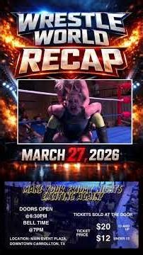 WRESTLE WORLD TX FRIDAY NIGHT DALLAS WRESTLING week 2