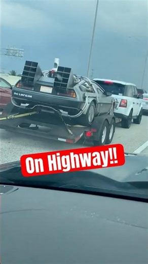 When you spot the Delorean Time Machine on Highway! #backtothefuture #shorts #80s