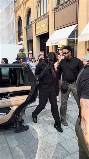 Playboi Carti spotted shopping at Saint Laurent in Munich