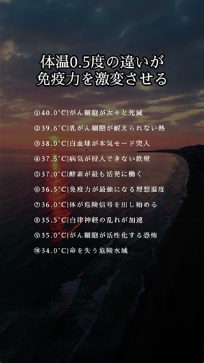 体温0.5度の違いが免疫力を激変させる