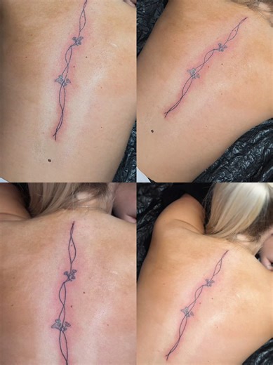 Cute Little Fine Line Back Tattoo Ideas