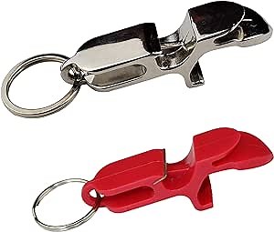 Sturdy Metal Beer Shotgun tool bottle opener keychain - beer bong shotgunning tool - includes sturdy plastic shotgun tool - great for parties, party favors, gift, drinking accessories