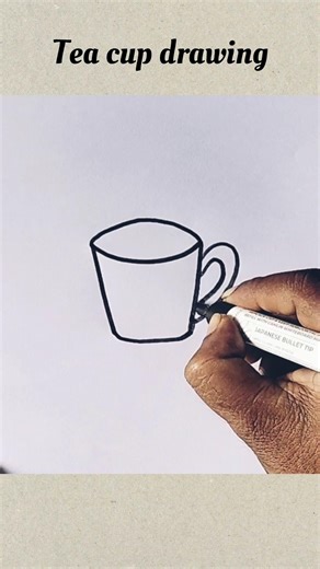 tea cup drawing easy step by step #drawing #shorts