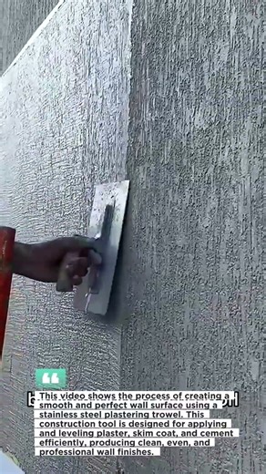 Perfect Wall Skim Coating Using Stainless Steel Plastering Trowel | Satisfying Construction Tool