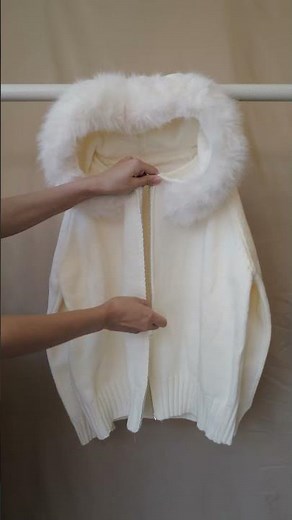 Hoodie Fur Jacket – Knit Hoodie with Fur Trim