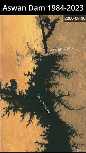 Aswan Dam 40 Year Time Lapse