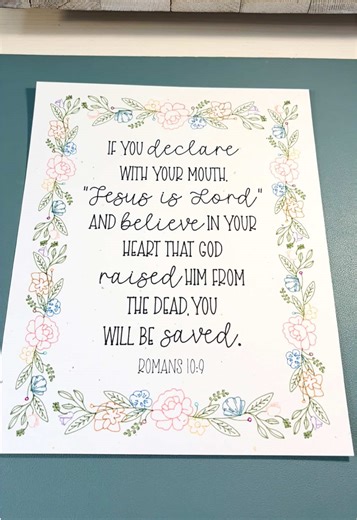 Need some spring/Easter decor?? 🌸🩵 This Christian scripture print is one of so many floral wall art prints available that will work perfect as you decorate for spring and Easter celebrations 💕🥰 Check it out today 🫶🏻 #springflowers #easterscripture #floralsforspring #bibleart #christianhome