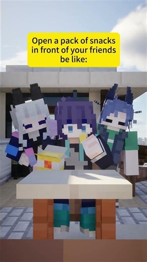 Open a pack of snacks in front of your friends be like #minecraft #3danimation #animation #oc