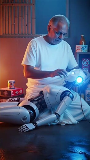 Old Man & Robot | Silent Tears 😢🤖 #sortvideo