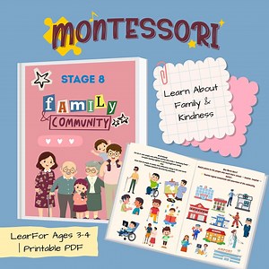Montessori Social Skills & Empathy Activities (ages 3–4) | Stage 8: Family/ Community Worksheets - Etsy