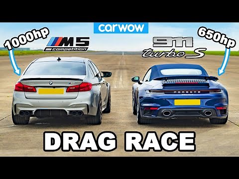 BMW M5 1,000hp vs Porsche 911 Turbo S - DRAG RACE