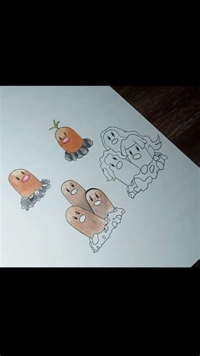 Drawing Diglett & Dugtrio | Pokémon Drawing #shorts ✏️🔥