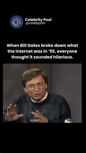 Celebrity Pool on Instagram: "In November 1995, Bill Gates appeared on Late Night with David Letterman to promote his book The Road Ahead and introduce Microsoft’s new Internet Explorer browser. During the interview, Gates tried to explain what the internet was and why it mattered at a time when most people had never used it. Gates described the internet as a place where people and companies could share information, communicate, and access news instantly. Letterman responded with playful skeptic