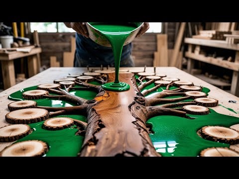 The Art of Recycling Branches: Turning Natural 'Waste' into a Unique 'River Green' Table