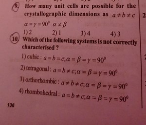How many unit cells are possible for the crystallographic dimen... | Filo