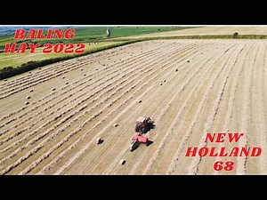 BALING HAY 2022 - NEW HOLLAND 68 SQUARE BALER - UK HAYMAKING