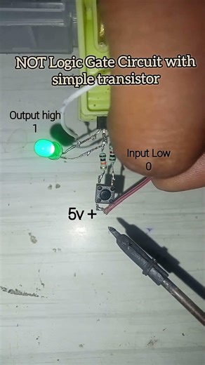 NOT Logic Gate Circuit with simple transistor #circuit #electronic