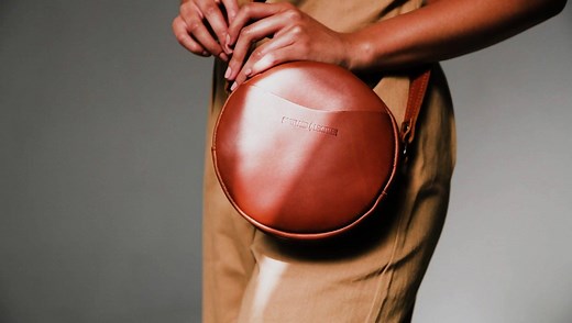 Each full-grain leather Circle Bag features an exterior and interior pocket with an adjustable crossbody strap making it the perfect sidekick. | Portland Leather Goods