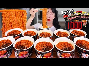 Eating 10 Buldak Spicy Noodles Challenge Eatingshow in 10 MinutesㅣSamyang ramen MukbangㅣASMR