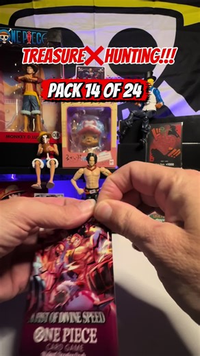 Treasure❌Hunting!!! We got our flag up and now time for a pack open from Christmas box. Pack 14 of 24 thanks for watching!! #onepiecetcg #treasure #boosterpack #onepiece #CapCut