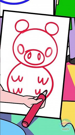 A Pig from Simple Shapes! 🐷✏️ Drawing with Mom #kids #cartoons