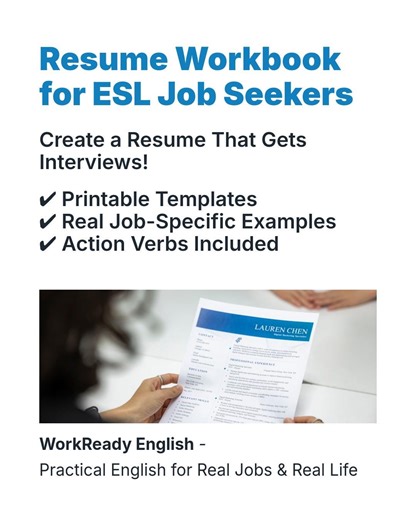 ESL Resume Workbook | Printable Templates, Job Examples (PDF) - Etsy