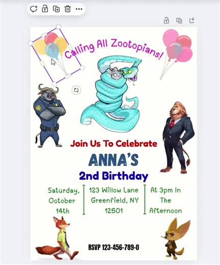 Zootopia Birthday Invitation: Editable Digital Party Invite (5x7 Inches) - Etsy
