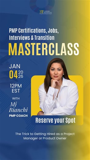Getting your PMP is just the first step. Landing your dream role as a Project Manager or Product Owner? That’s the real challenge. Many aspiring PMs and POs get certified but still struggle to land interviews. The missing link isn’t your skills it’s knowing how to position yourself, ace interviews, and make the transition into your dream role. Join our Master Class on Jan 04, 2026, and discover: ✔️ How to leverage your PMP certification to get noticed ✔️ What hiring managers are really looking f