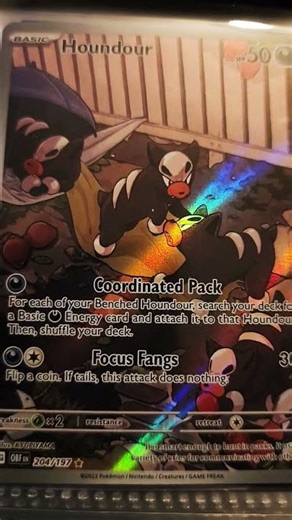 Houndour Full Art Card #youtubeshorts #pokemontcg #shorts #pokemon #pokemoncards