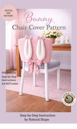 Bunny Chair Cover Sewing Pattern, Padded Easter Decor, Floppy Ears (PDF Download) - Etsy UK