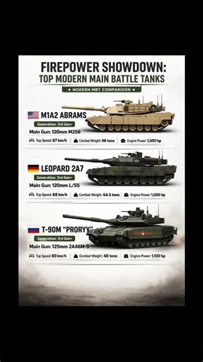 Abrams vs Leopard vs T-90M 🔥 Ultimate Tank Showdown #tanks #military #warfare #shorts #defense