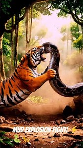 Python vs Cheetah! Mud Explosion Fight! ⚡🐍🐆