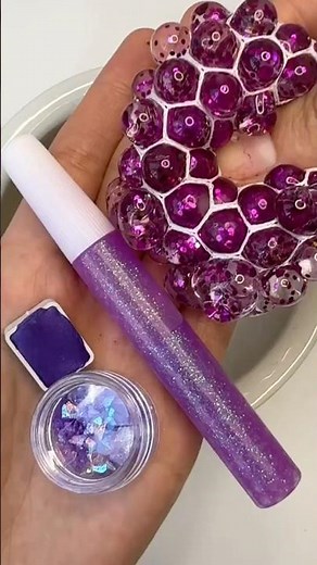 Purple Slime with Foam Balls 💜✨ Satisfying Video #slime #lonislime #satisfying #asmr
