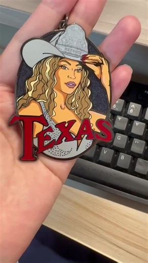 Texas Size Cowboy Carter Keychain - Etsy