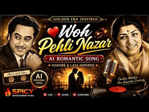 ❤️ Woh Pehli Nazar | AI Romantic Song | Kishore & Lata Inspired | Spicy Entertainment Music