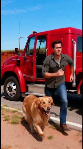 Did this Dog just ATTACK a Fire Truck? 😱 Wait for the End... #goldenretriever #heartwarming