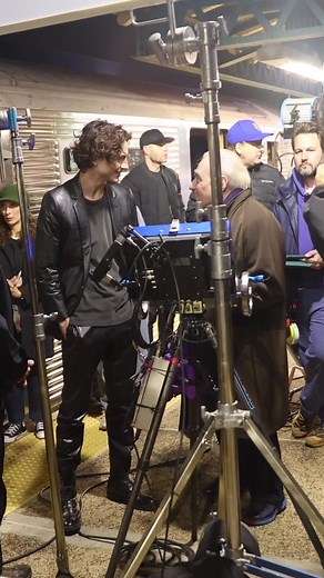 Timothée Chalamet and Martin Scorsese on the set of their Chanel Bleu commercial shoot yesterday in Astoria, Queens. #fyp #indiewire #nyc #timotheechalamet #martinscorsese #commercialshoot #behindthescenes #timotheechalametedit #chanel