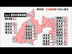 【新型コロナ】静岡県内121人新規感染 初めて3日連続100人超え