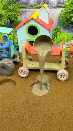 😱 Real Working Mini Tractor Making Cement Pillar | Amazing DIY Construction Machine 🚜 #shorts