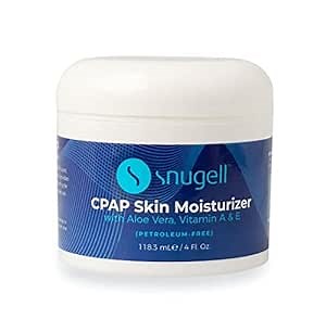 Snugell CPAP Skin Moisturizer Daily Face Cream – 4 Fl. Oz. Each – Aloe Vera, Vitamin A & E – Petroleum-Free Formula – Hydrates & Softens Skin (4 FL Oz Pack of 1)