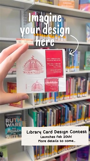 Our Centennial celebration is just getting started but something important is missing…a special edition library card made by YOU! Start dreaming up your design ✨ All ages can enter. The Library Card Design Contest launches February 20th, with more details coming soon! | Kirkwood Public Library