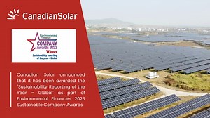 Canadian Solar announced that it has been awarded the "Sustainability...