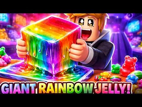 Roblox Eating Giant Rainbow Jelly ASMR 🌈 Super Satisfying Crunchy Candy Sounds