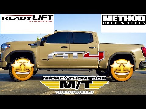 Leveled 2021 Sierra AT4 On 35 Inch Tires!!! ( Ready Lift & Mickey Thompson )