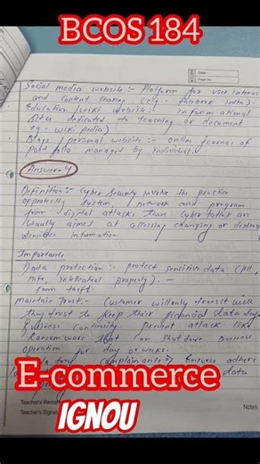 bcos-184 e-commerce|| solved assignment paper june2025/2026||#ignou#exam#ignousolvedassignment#ignou