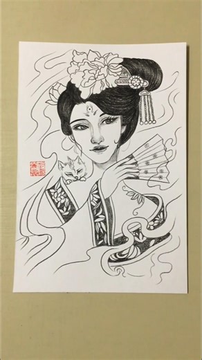 draw geisha #drawing #satisfying #shorts #art #sketch #painting #funny #fyp #fyourpage #fpyシ #draw