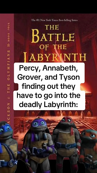Percy, Annabeth, Grover, and Tyson finding out they have to go into the deadly Labyrinth: